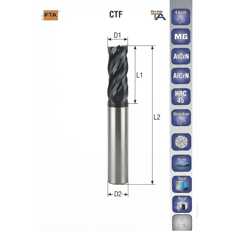 Karbür Frezer, Karbür Caki, Talaş Freze, CTF Extra Talaş Freze