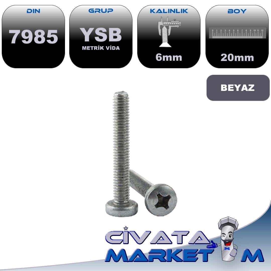 TC134 M6x20 Vida - KRLY Ucuna Uygun Bağlantı Elemanı