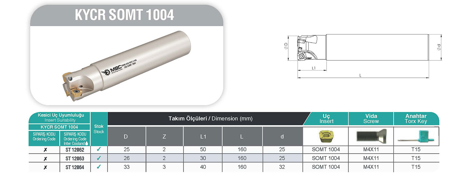 BMR D33 W32 L160 Z03 SOMT 1004 KYCR - Yüksek Performanslı Şaftlı Tarama